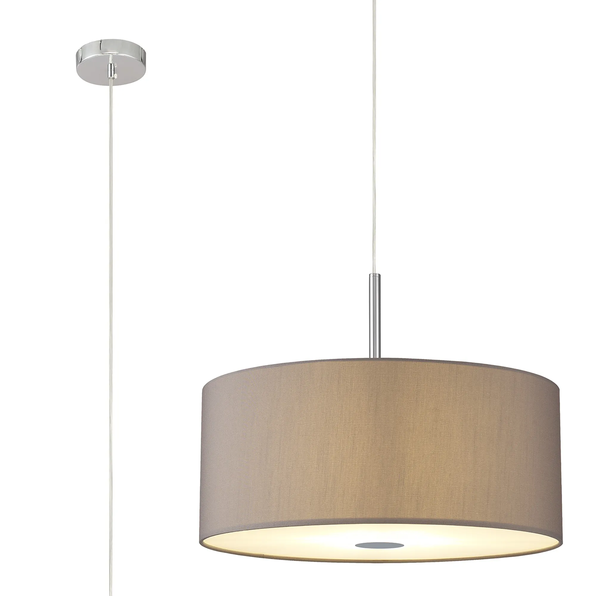 Baymont 60cm 5 Light Pendant Polished Chrome; Grey/White; Frosted Diffuser